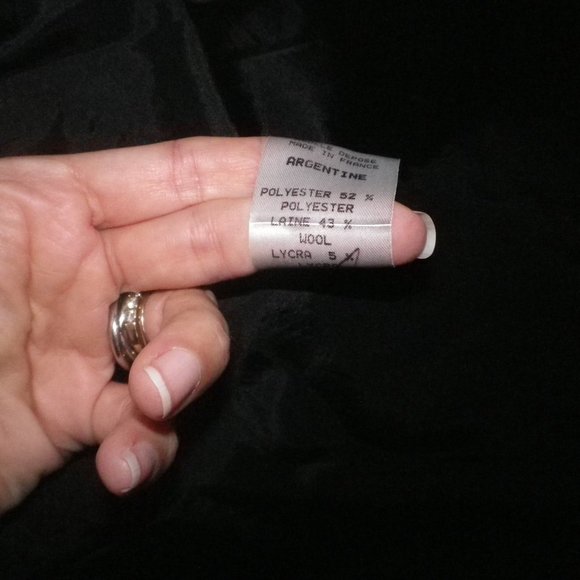 Beautiful Quality Fabric Long Black Blazer Classic Made in France - Picture 5 of 10